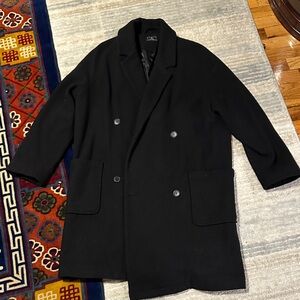 Urban Outfitters Black Double-Breasted long Coat